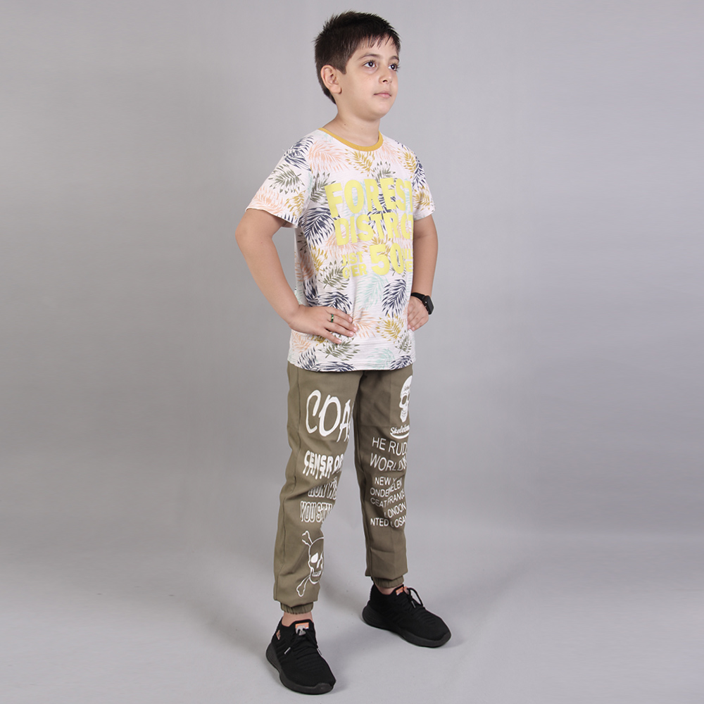 شلوار اسلش پسرانه طرح اسکلت سبز